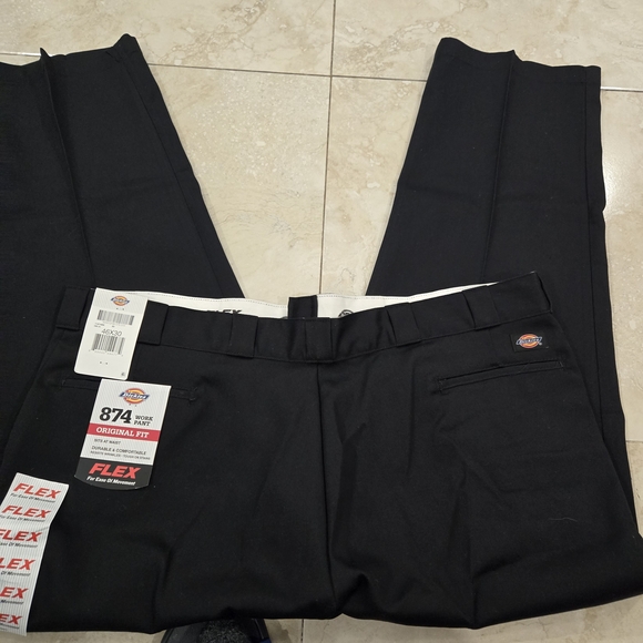NWT Dickies 874 Flex Original Fit Mens 40x30 Black Work Pants - Picture 8 of 9